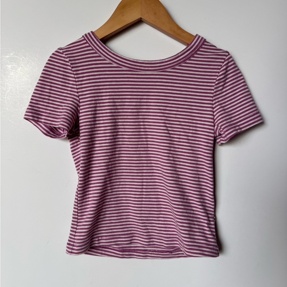 Girls Striped fitted Short Sleeve Tee